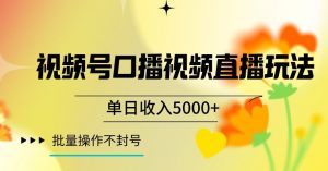 视频号囗播视频直播玩法，单日收入5000+，批量操作不封号【揭秘】-网赚项目众筹网