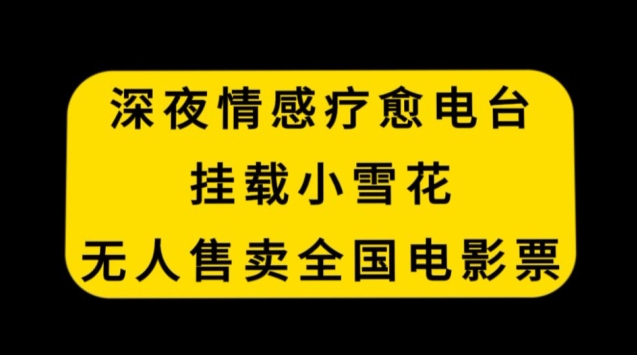 深夜情感疗愈电台，挂载小雪花，无人售卖全国电影票【揭秘】-网赚项目众筹网
