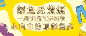 外面收2980的闲鱼无货源玩法实操一天利润1546元0成本入场含全套流程【揭秘】-网赚项目众筹网