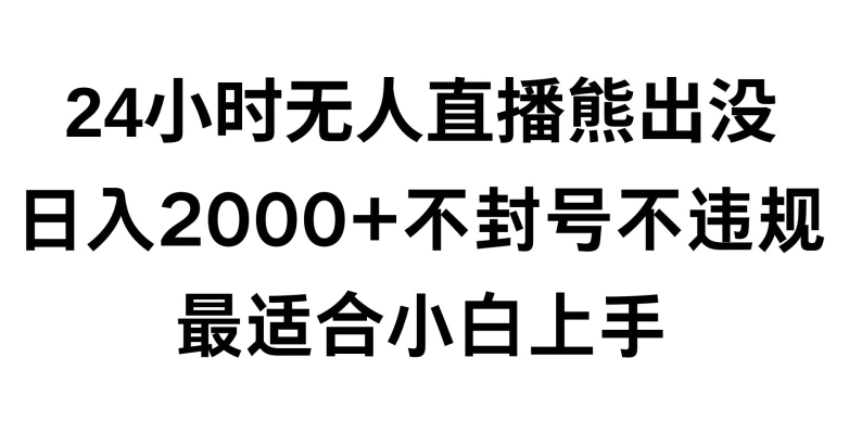 快手24小时无人直播熊出没，不封直播间，不违规，日入2000+，最适合小白上手，保姆式教学【揭秘】-网赚项目众筹网