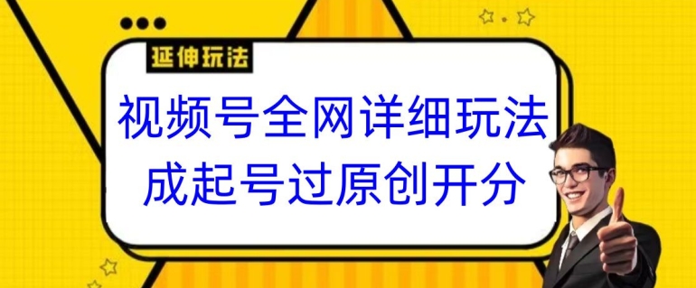 视频号全网最详细玩法，起号过原创开分成，单号日入300+【揭秘】-网赚项目众筹网