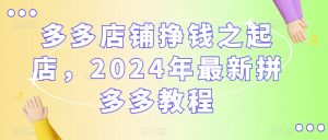 多多店铺挣钱之起店,2024年最新拼多多教程-网赚项目众筹网
