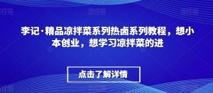 李记·精品凉拌菜系列热卤系列教程，想小本创业，想学习凉拌菜的进-网赚项目众筹网