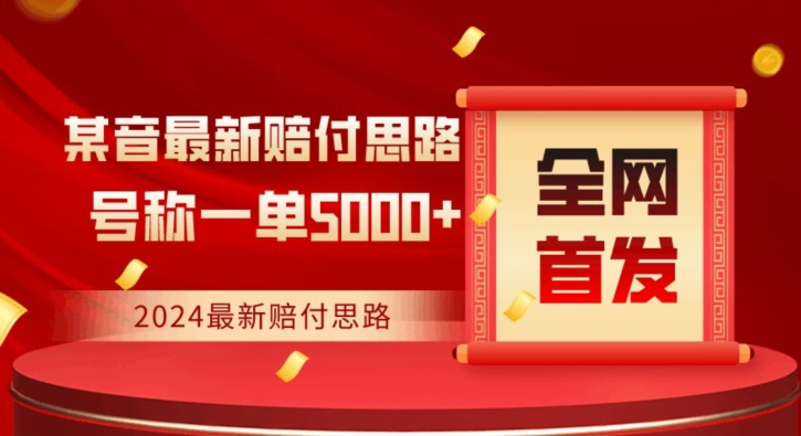 全网首发，2024最新抖音赔付项目，号称一单5000+保姆级拆解【仅揭秘】-网赚项目众筹网