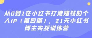 从0到1在小红书打造赚钱的个人IP(第四期),21天小红书博主实战训练营-网赚项目众筹网
