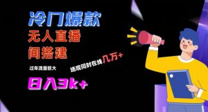 冷门爆款直播间手把手搭建,流量巨大,日入3k+【揭秘】-网赚项目众筹网
