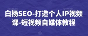 白杨SEO-打造个人IP视频课-短视频自媒体教程-网赚项目众筹网