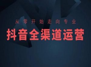 从零开始走向专业,抖音全渠道运营,抖音电商培训-网赚项目众筹网