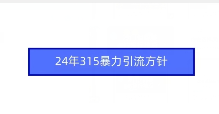 24年315暴力引流方针-网赚项目众筹网