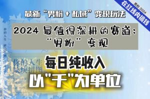 【私域流量最值钱】把“男粉”流量打到手，你便有无数种方法可以轻松变现，每日纯收入以“千”为单位-网赚项目众筹网