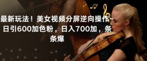 最新玩法!美女视频分屏逆向操作~日引600加色粉,日入700加,条条爆【揭秘】-网赚项目众筹网