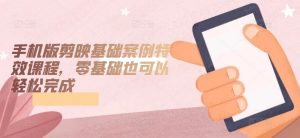 手机版剪映基础案例特效课程，零基础也可以轻松完成-网赚项目众筹网