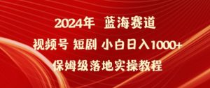 2024年视频号短剧新玩法小白日入1000+保姆级落地实操教程【揭秘】-网赚项目众筹网