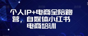 个人IP+电商全陪跑营，自媒体小红书电商培训-网赚项目众筹网