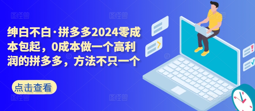 拼多多2024零成本包起，0成本做一个高利润的拼多多，方法不只一个-网赚项目众筹网