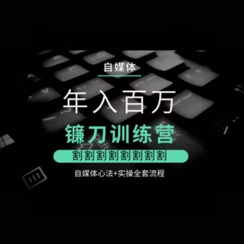 自媒体年入百万镰刀训练营，割割割割割割割割，自媒体心法+实操全套流程-网赚项目众筹网