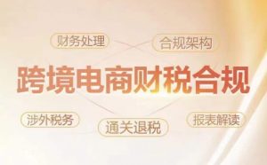 跨境老板财税合规特训营，规避财税风险、提升企业利润-网赚项目众筹网