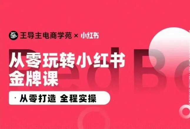 王导主·小红书电商运营实操课，​从零打造  全程实操-网赚项目众筹网