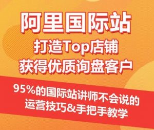 【阿里国际站】打造Top店铺&获得优质询盘客户,95%的国际站讲师不会说的运营技巧-网赚项目众筹网