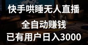 快手哄睡无人直播+独家挂载技术,已有用户日入3000+【赚钱流程+直播素材】【揭秘】-网赚项目众筹网