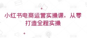 小红书电商运营实操课,从零打造全程实操-网赚项目众筹网