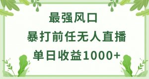 暴打前任小游戏无人直播单日收益1000+，收益稳定，爆裂变现，小白可直接上手【揭秘】-网赚项目众筹网