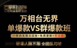 万相台无界单爆款VS群爆款班，选择大于努力，让团队事半功倍!-网赚项目众筹网