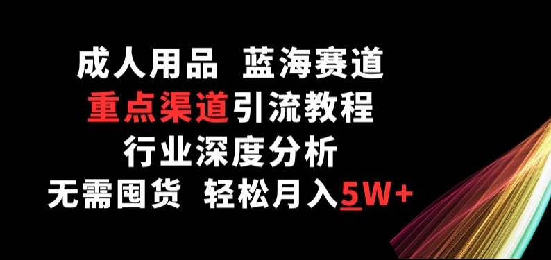 成人用品，蓝海赛道，重点渠道引流教程，行业深度分析，无需囤货，轻松月入5W+【揭秘】-网赚项目众筹网