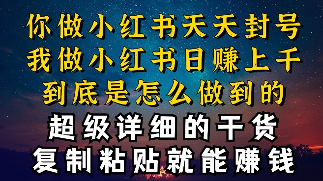 都知道小红书能引流私域变现，可为什么我能一天引流几十人变现上千，但你却频频封号违规被限流【揭秘】-网赚项目众筹网