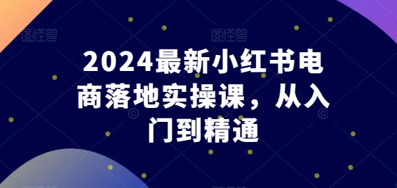 2024最新小红书电商落地实操课，从入门到精通-网赚项目众筹网