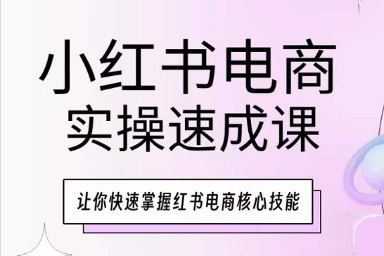 小红书电商实操速成课，让你快速掌握红书电商核心技能-网赚项目众筹网