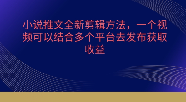 小说推文全新剪辑方法，一个视频可以结合多个平台去发布获取【揭秘】-网赚项目众筹网