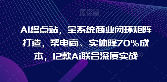 Ai终点站，全系统商业闭环矩阵打造，帮电商、实体降70%成本，12款Ai联合深度实战-网赚项目众筹网