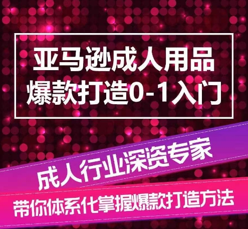 亚马逊成人用品爆款打造0-1入门，系统化讲解亚马逊成人用品爆款打造的流程-网赚项目众筹网
