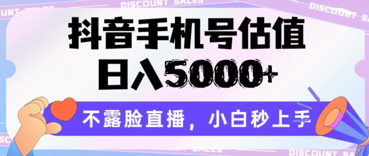 抖音手机号估值，日入5000+，不露脸直播，小白秒上手【揭秘】-网赚项目众筹网