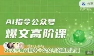 Ai指令公众号高阶课,学会ai指令+公众号的底层逻辑-网赚项目众筹网