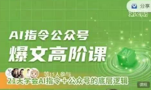 Ai指令公众号高阶课，学会ai指令+公众号的底层逻辑-网赚项目众筹网