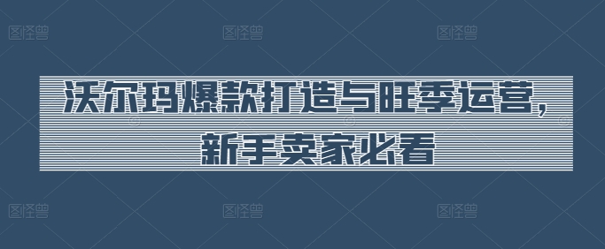 沃尔玛爆款打造与旺季运营，新手卖家必看-网赚项目众筹网