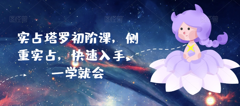 实占塔罗初阶课，侧重实占，快速入手，一学就会-网赚项目众筹网