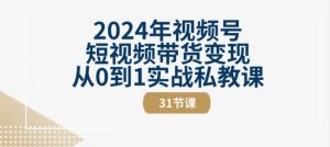 2024年视频号短视频带货变现从0到1实战私教课(31节视频课)-网赚项目众筹网
