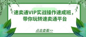 速卖通VIP实战操作速成班,带你玩转速卖通平台-网赚项目众筹网