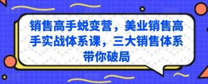 销售高手蜕变营,美业销售高手实战体系课,三大销售体系带你破局-网赚项目众筹网