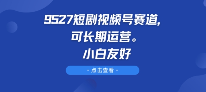 9527短剧视频号赛道，可长期运营，小白友好【揭秘】-网赚项目众筹网