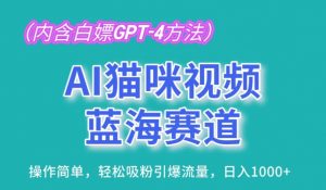 AI猫咪视频蓝海赛道,操作简单,轻松吸粉引爆流量,日入1K【揭秘】-网赚项目众筹网