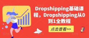 Dropshipping基础课程,Dropshipping从0到1全教程-网赚项目众筹网