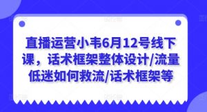 直播运营小韦6月12号线下课,话术框架整体设计/流量低迷如何救流/话术框架等-网赚项目众筹网