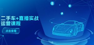 二手车+直播实战运营课程：直播推荐/短视频推荐/千川投放/直播全流程-网赚项目众筹网