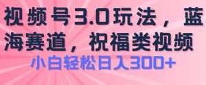 2024视频号蓝海项目，祝福类玩法3.0，操作简单易上手，日入300+【揭秘】-网赚项目众筹网