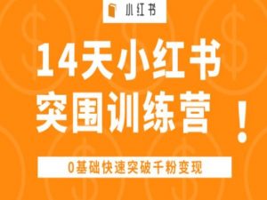 14天小红书突围训练营 ,0基础快速突破千粉变现-网赚项目众筹网