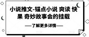 小说推文-锚点小说 爽读 快果 奇妙故事会的挂载-网赚项目众筹网